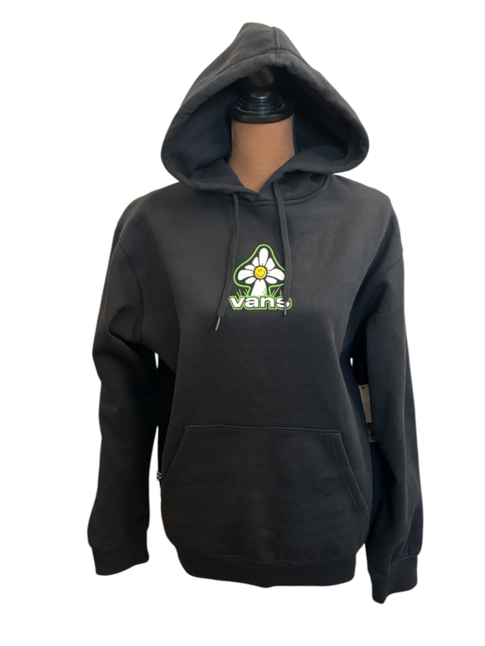 Vans Black Daisy Mushroom‎ Pullover Sweatshirt Hoodie Size M NWT